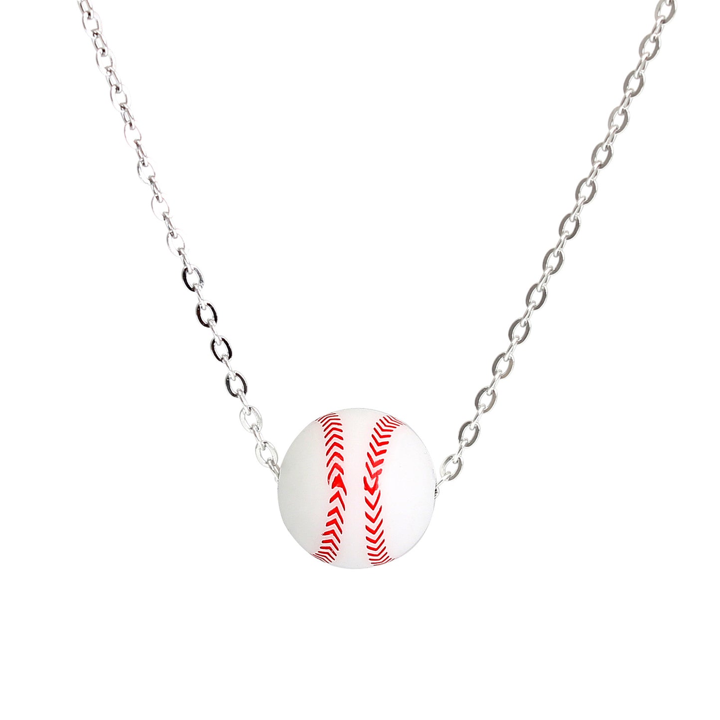 Women's & Men's Sports Elastic Silicone Basketball Stainless Steel Necklaces