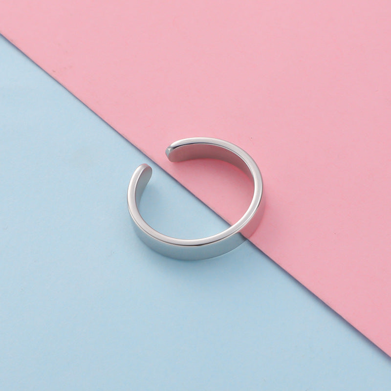 High-grade Pure Shiny Side Big Finger Stainless Steel Shaped Rings