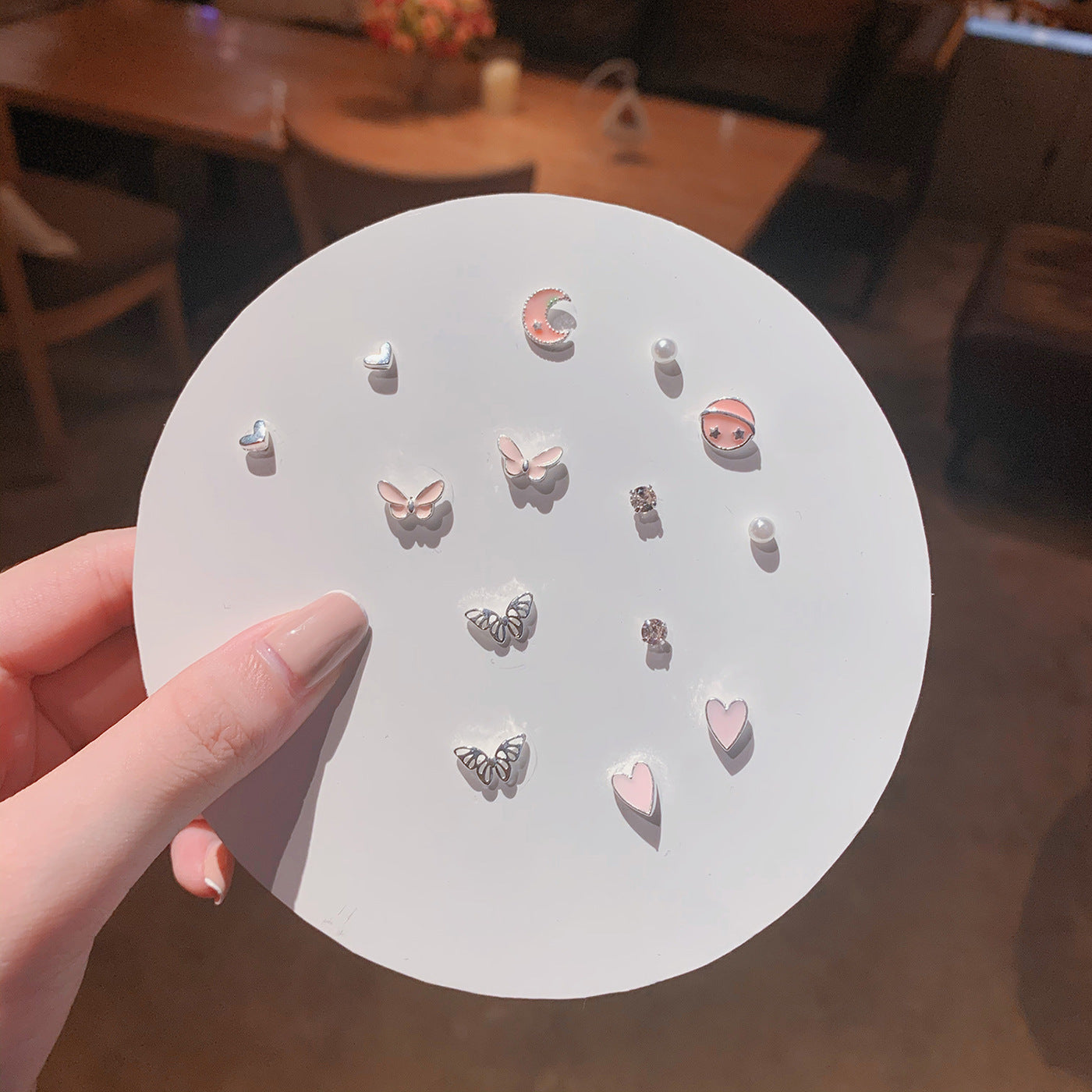 Pair Pack Sier Suit Cute Sweet Earrings