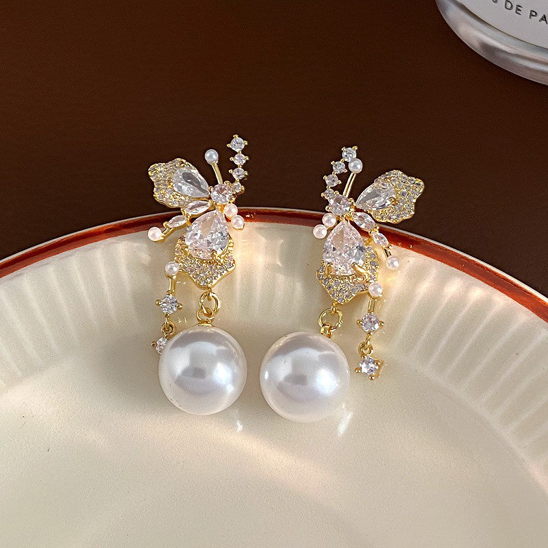 Shining Diamond Irregular Round Female Special Earrings