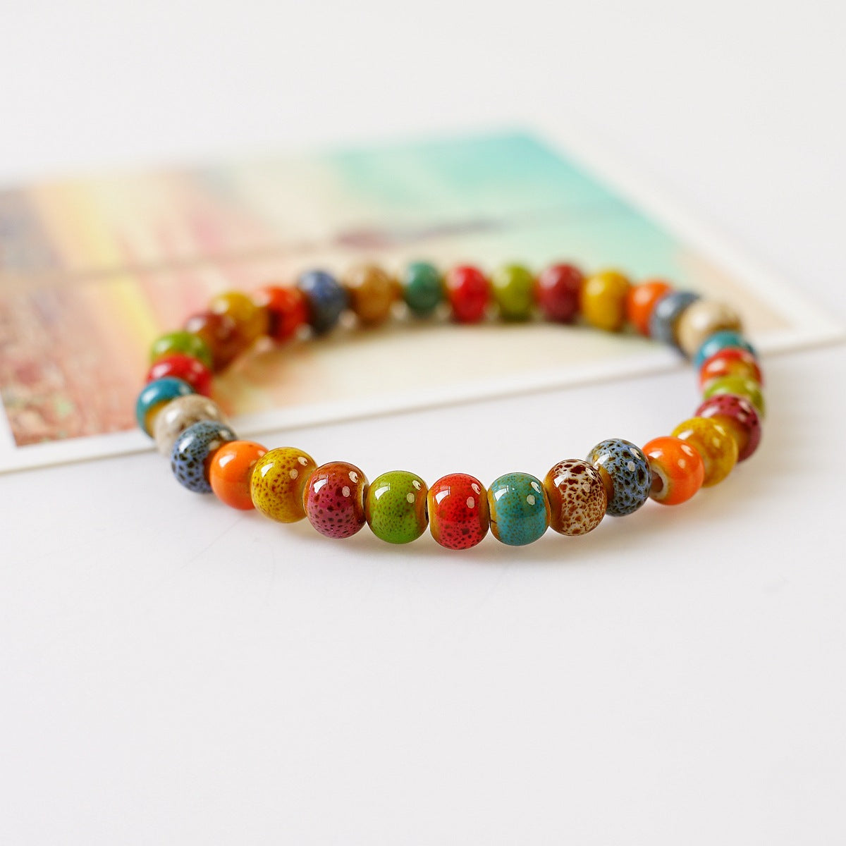 Ceramic Trinkets Flower Glaze Beads Characteristic Bracelets
