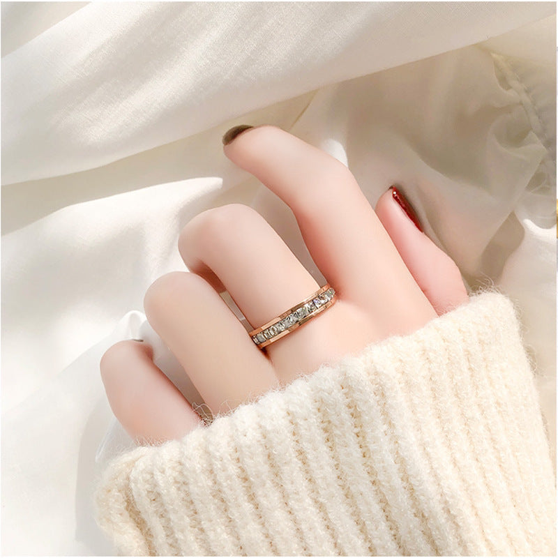 Women's & Men's High-grade Full Circle Diamond Single Row Rings
