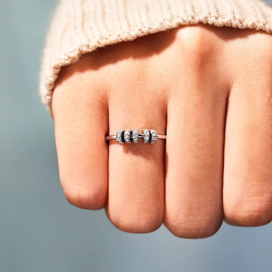 Anxiety Beads Color Zircon Female Simple Rings