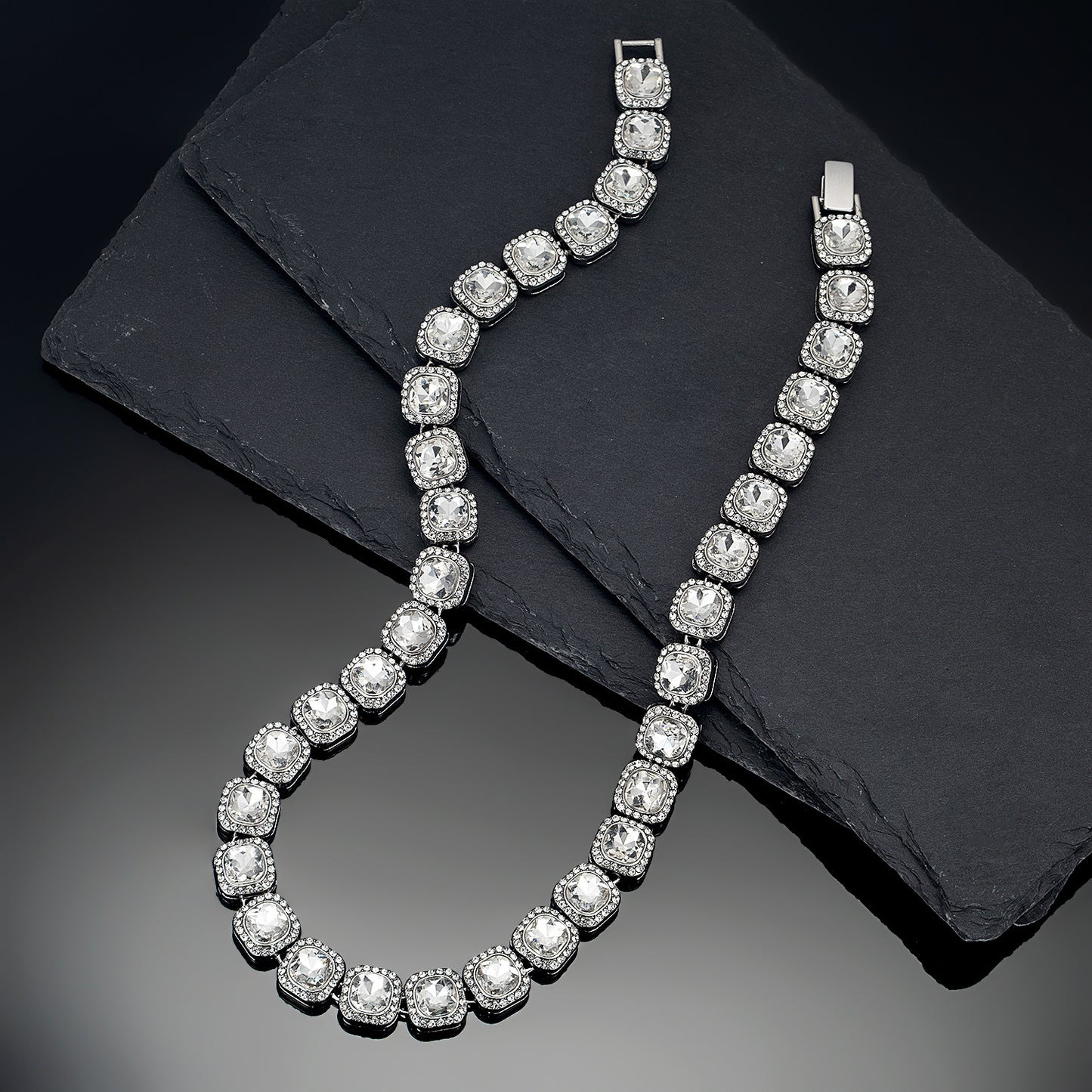 Men's Accessories Square Rock Candy Chain High Necklaces