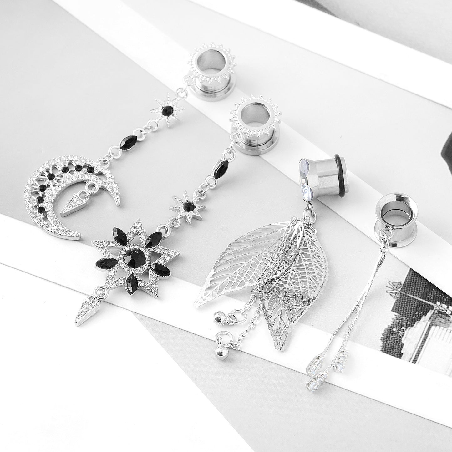 Hollow Jeweled Ear Extender Auricle Large Earrings