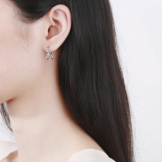 In Sterling Sier Cat Ear Clip Earrings