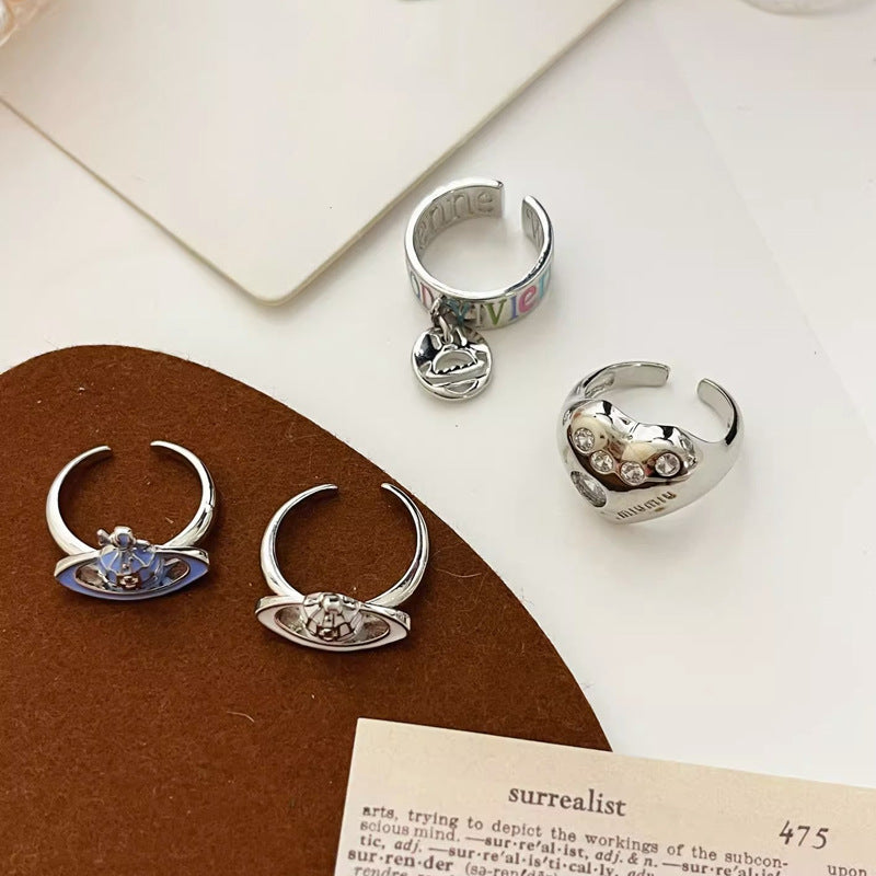 Oil Love Planet Stacked Female Special Rings
