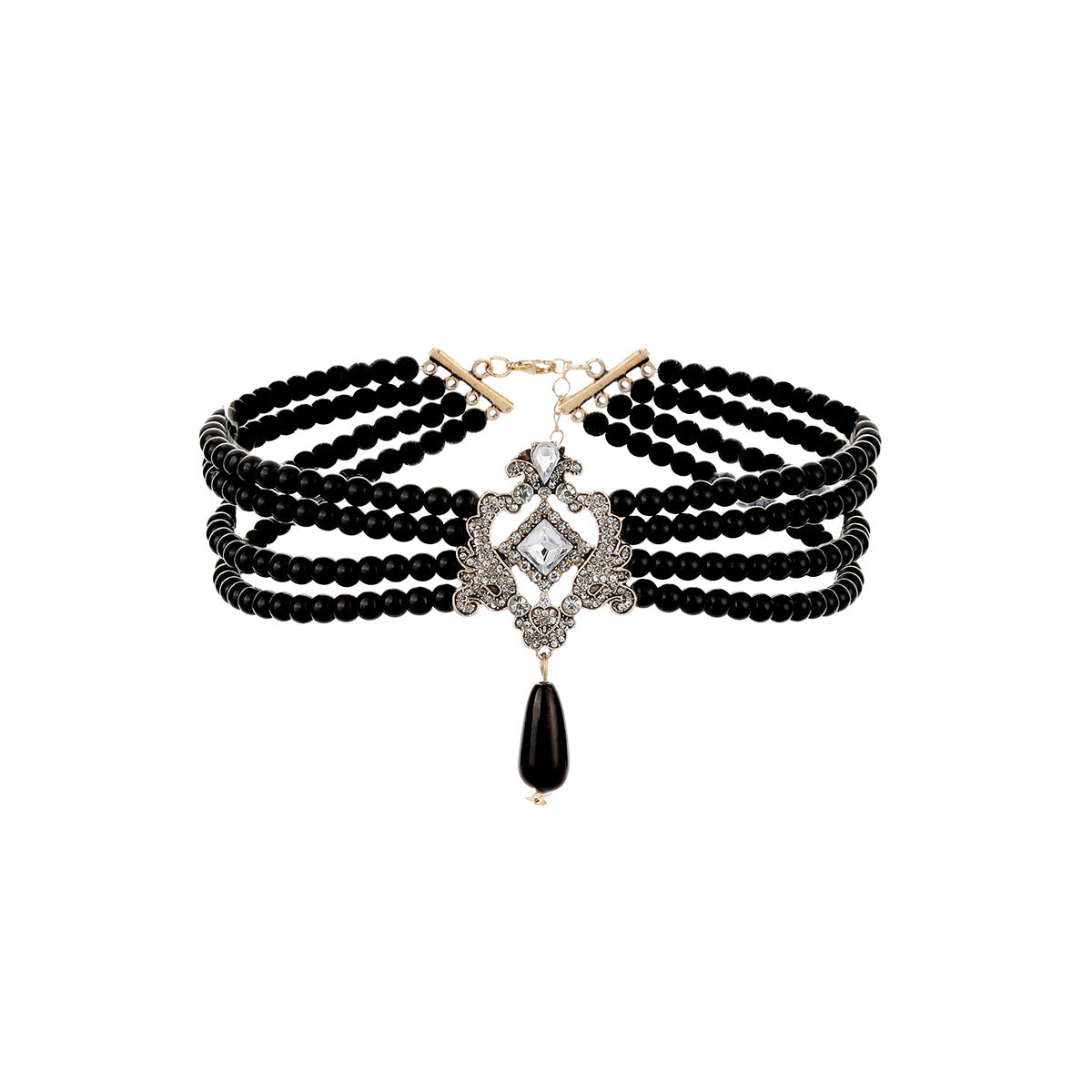 Retro Style Geometric Ellipse Pearl Cold Necklaces