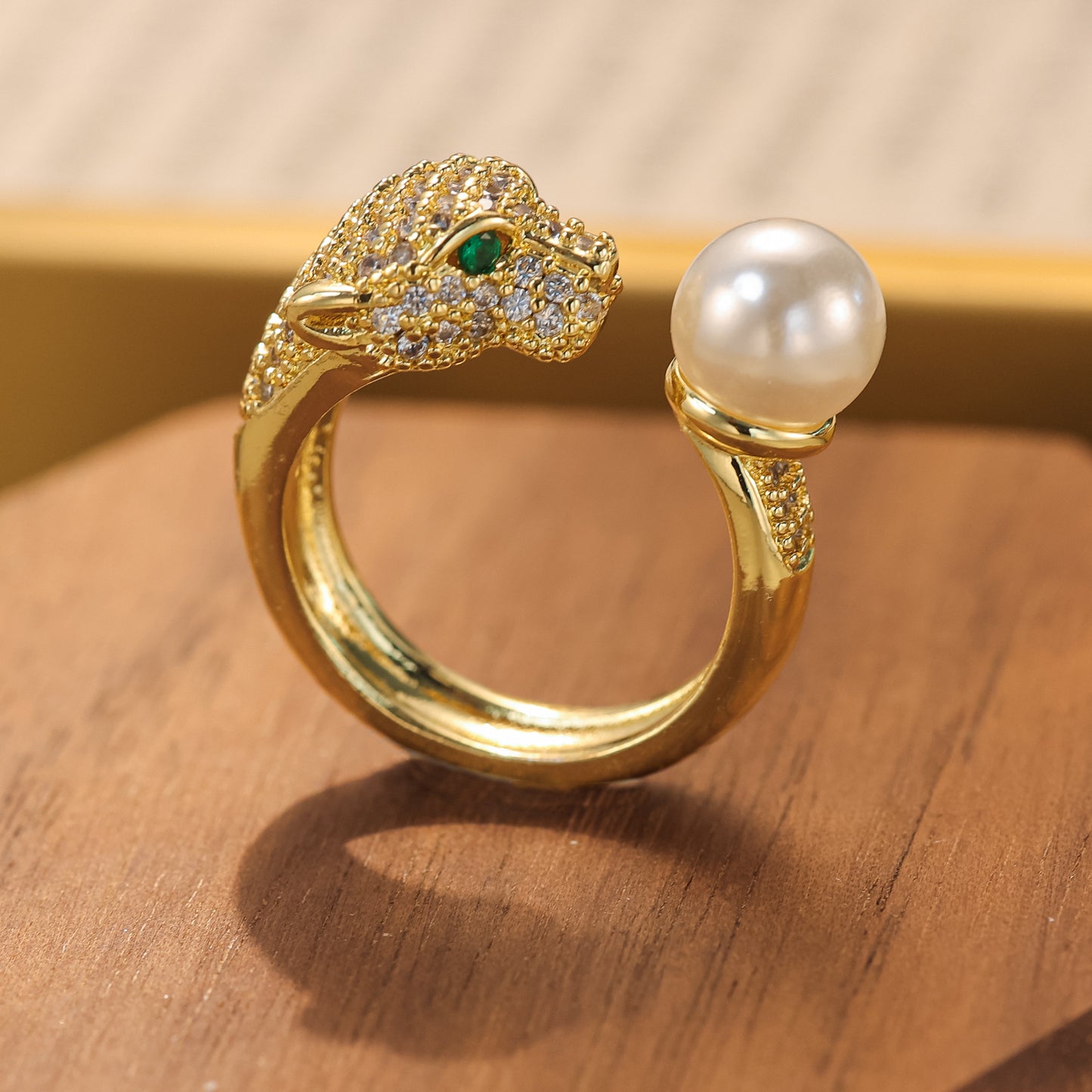 Women's & Men's Gold Micro Inlaid Zircon Fashion Leopard Rings