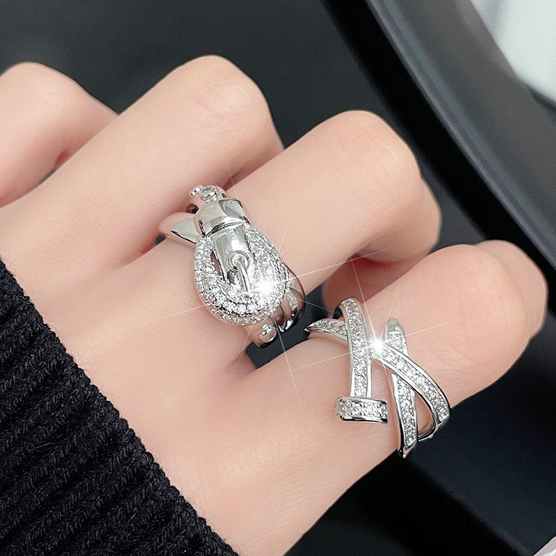Nail Twin Open Design Personalized Cold Rings