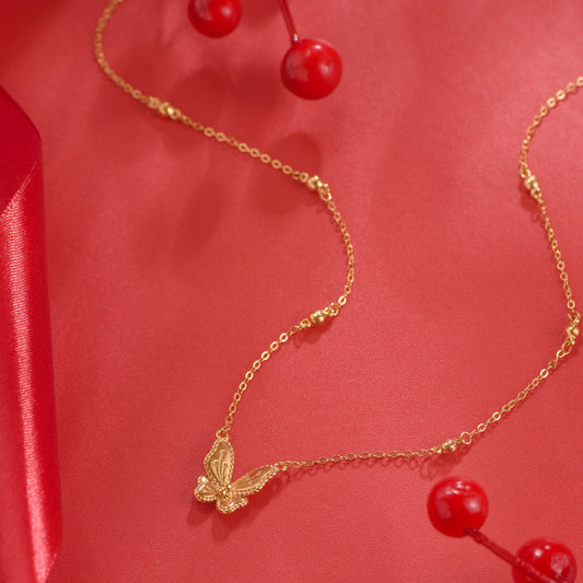 Flower Moon Dream Butterfly Gold-plated Jewelry Necklaces