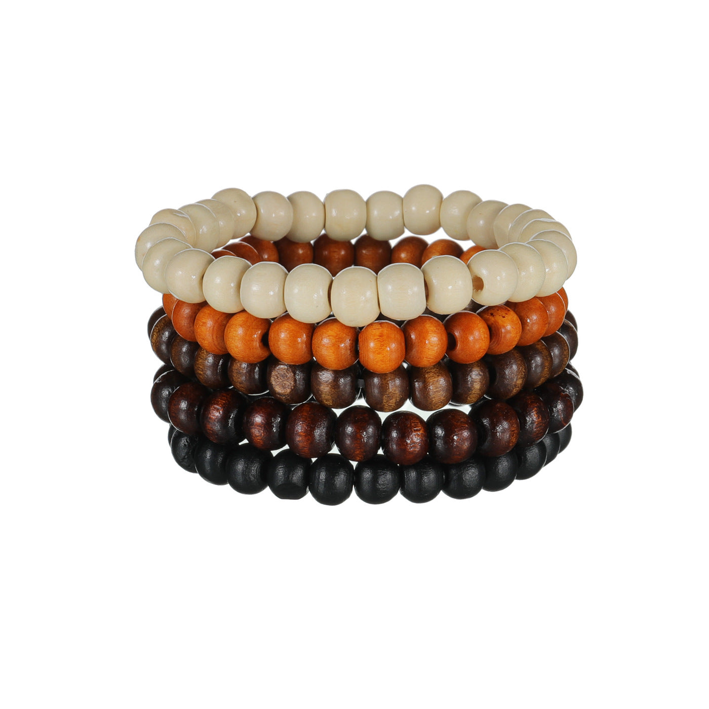 Men's Volcanic Rock Tigereye Wooden Bead Stretch Bracelets