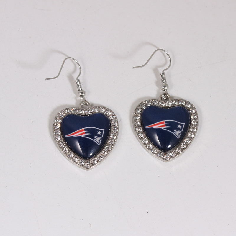 Peach Heart Spot Drill Sports Team Series Earrings
