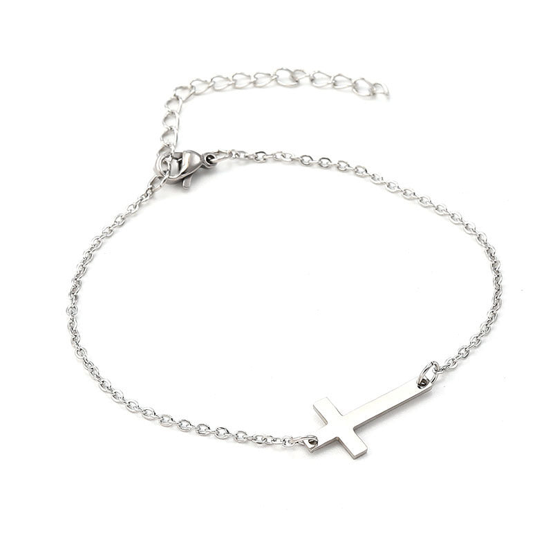 Creative Stainless Steel Simple Cross Niche Necklace