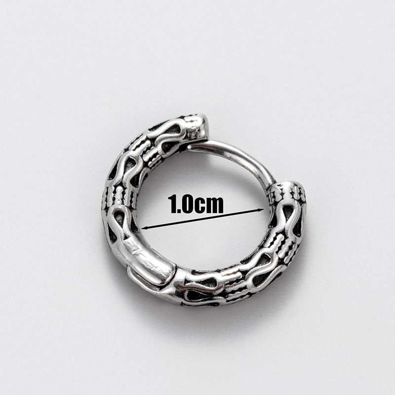 Men's Stainless Steel Casting Skull Totem Trendy Retro Earrings