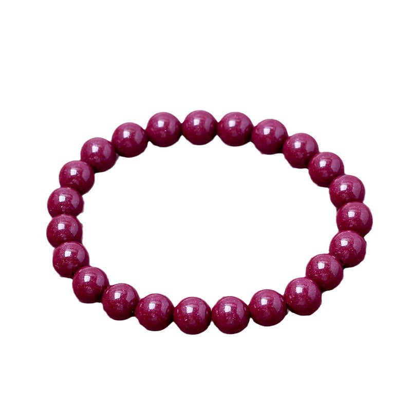 Crystal Cinnabar Purple Gold Sand Round Beads Bracelets