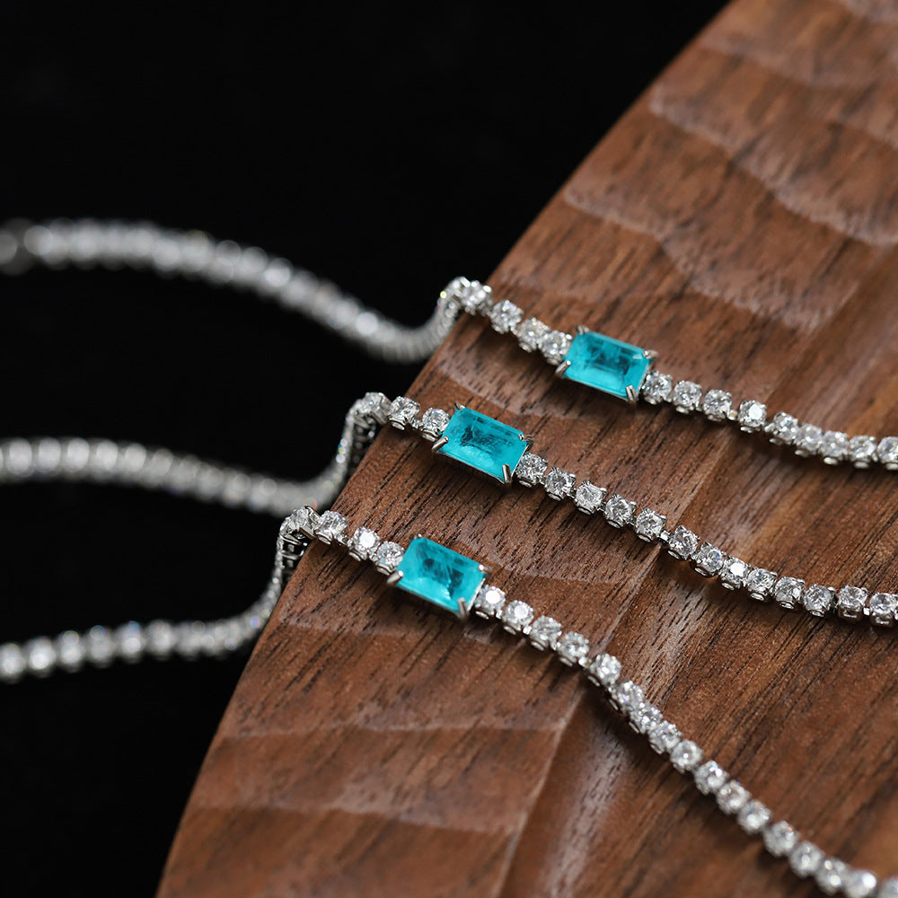 Candy Sets Imitation Blue Diamond Zircon Drill Chain Bracelets