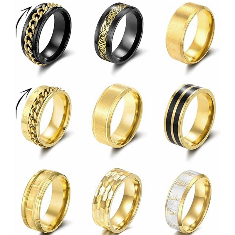 Women's & Men's Stainless Steel For Decompression Anxiety Relief Rings