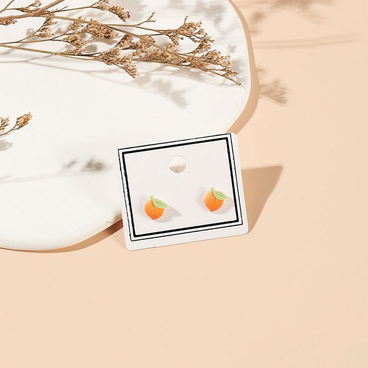 Ornament Longevity Peach Small Adult Female Earrings