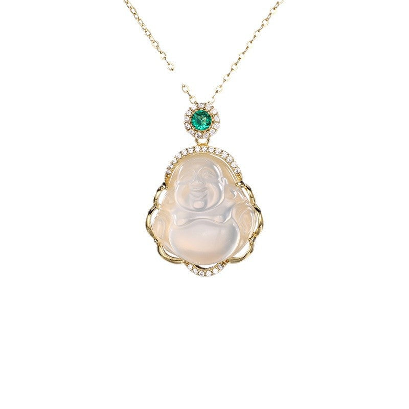 Luxury Minority Clavicle Chain White Chalcedony Necklaces