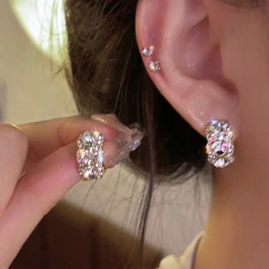 White Zircon Special Interest Light Luxury Earrings