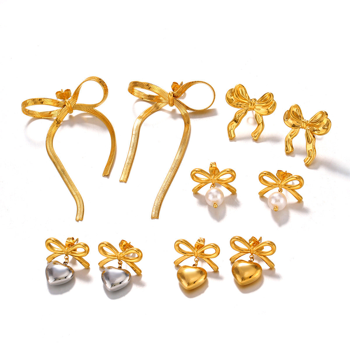 Stainless Steel Bow Style Handmade Fine Earrings