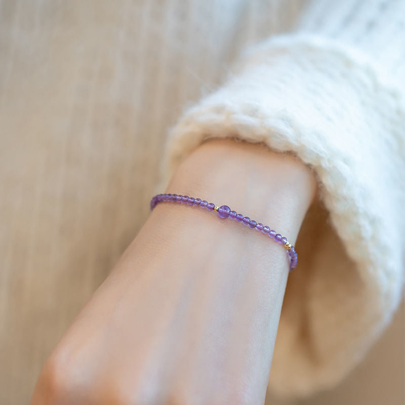 Women's Live Broadcast Natural Amethyst Fresh Golden Bracelets