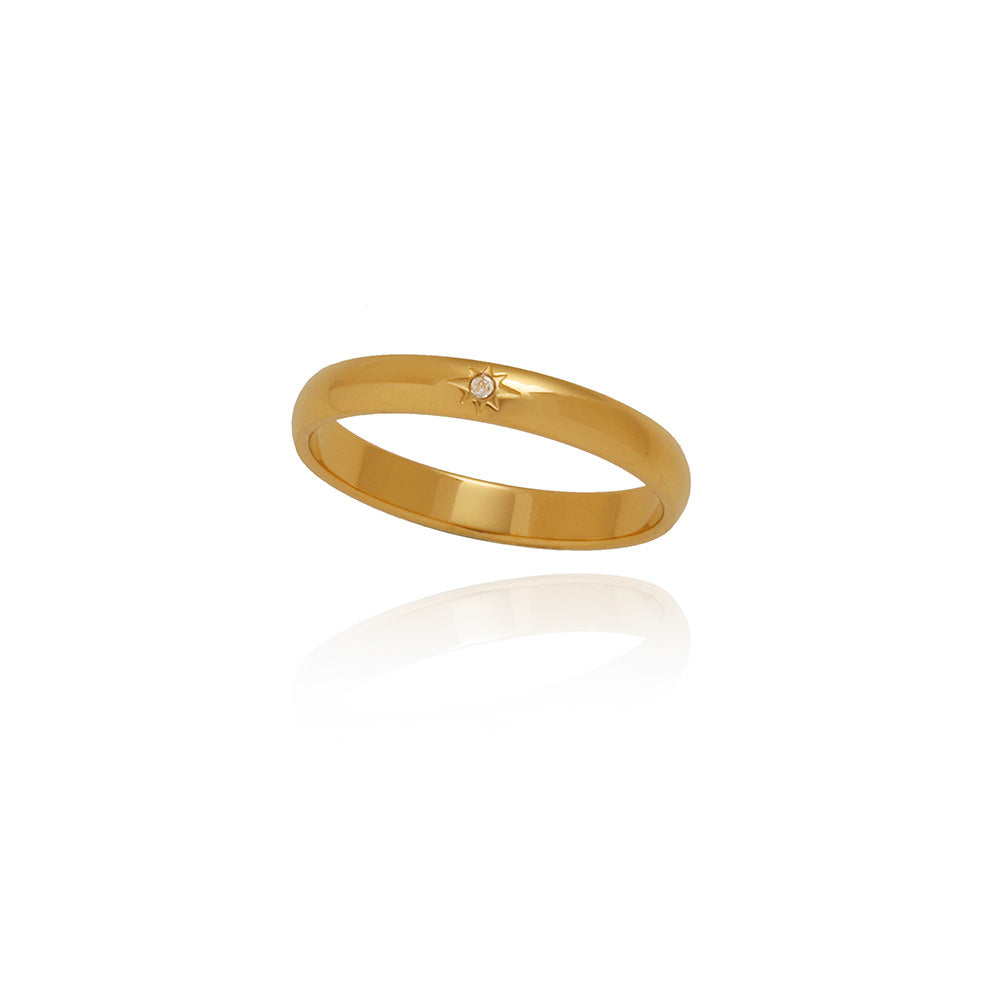 Girlfriends Simple Twin Narrow Edge Titanium Rings