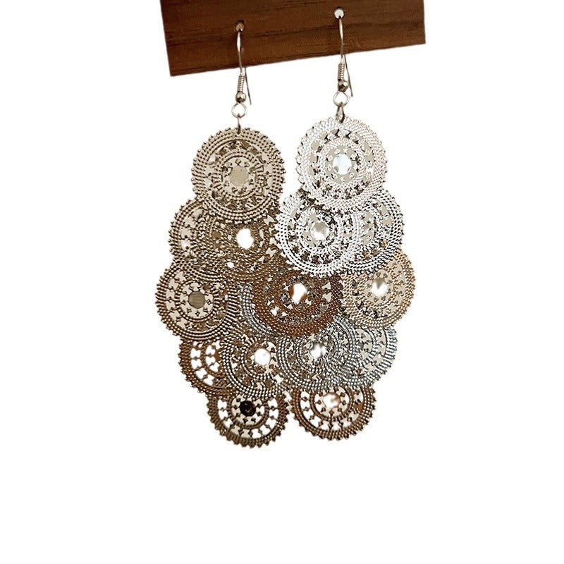 Women's Luxurious Style Long Fringed Pearl Niche Design Earrings