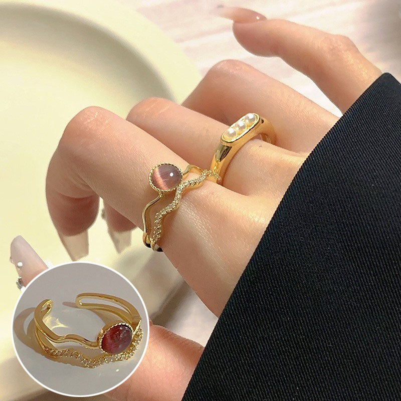 Korean Style First Line Winding Twist Open-end Temperament Rings
