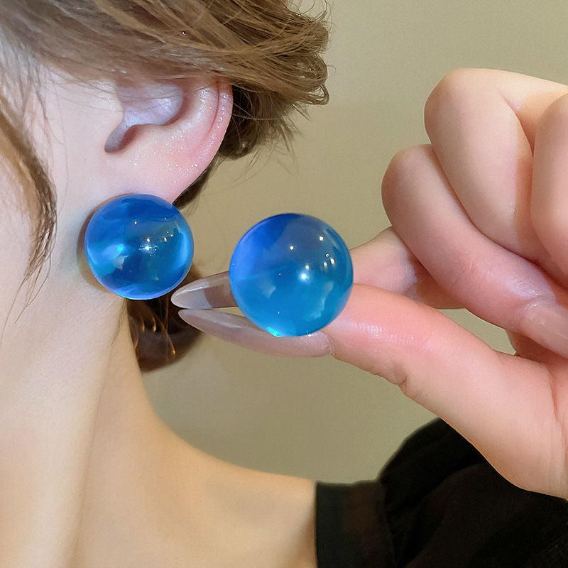 Needle Transparent Resin Geometric Simple High Earrings