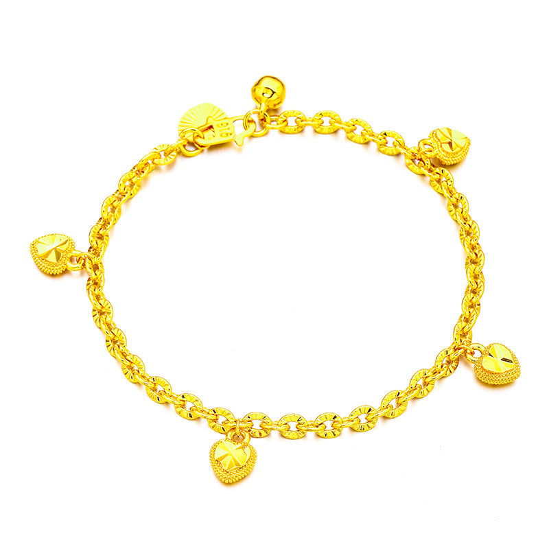 Casual Pretty Vietnam Placer Gold Heart Bracelets