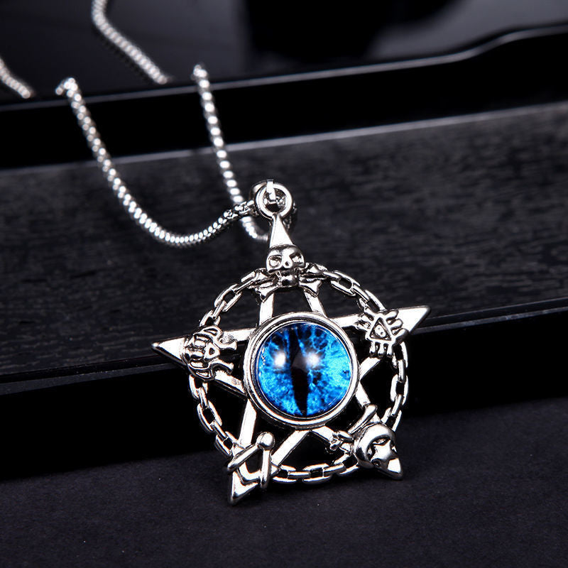Style Old Five-pointed Star Turkish Blue Necklaces