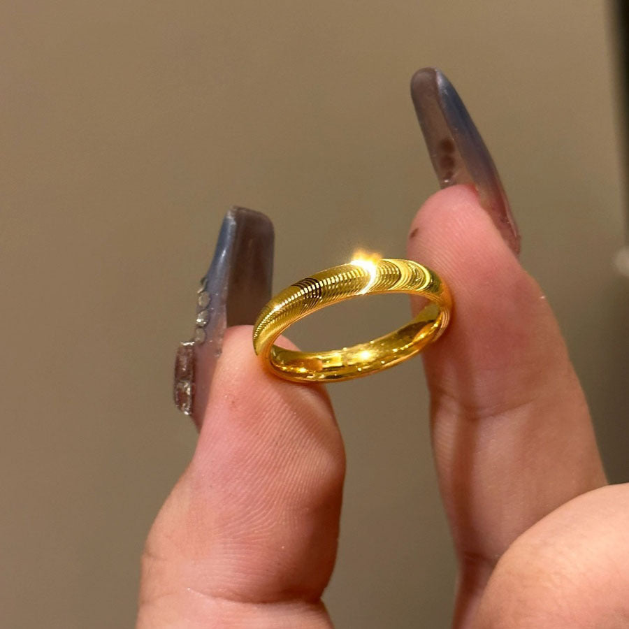 Simple Corrugated Affordable Luxury Fashion Solid Rings