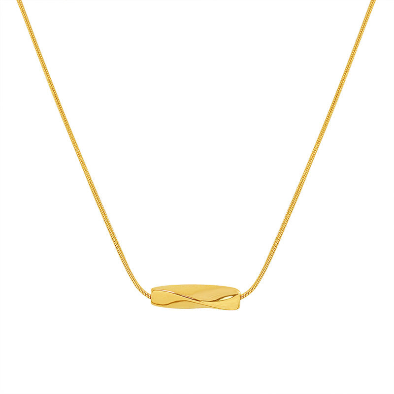 Women's Simple Trendy Titanium Steel Gold Plated Necklaces
