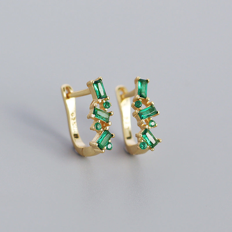 Women's Micro Inlaid Zircon Geometric U-shaped Earclip Rings