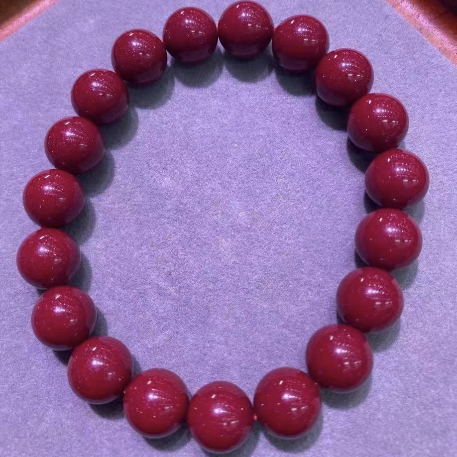 Women's Purple Gold Sand Cinnabar Beaded Single Ethnic Bracelets