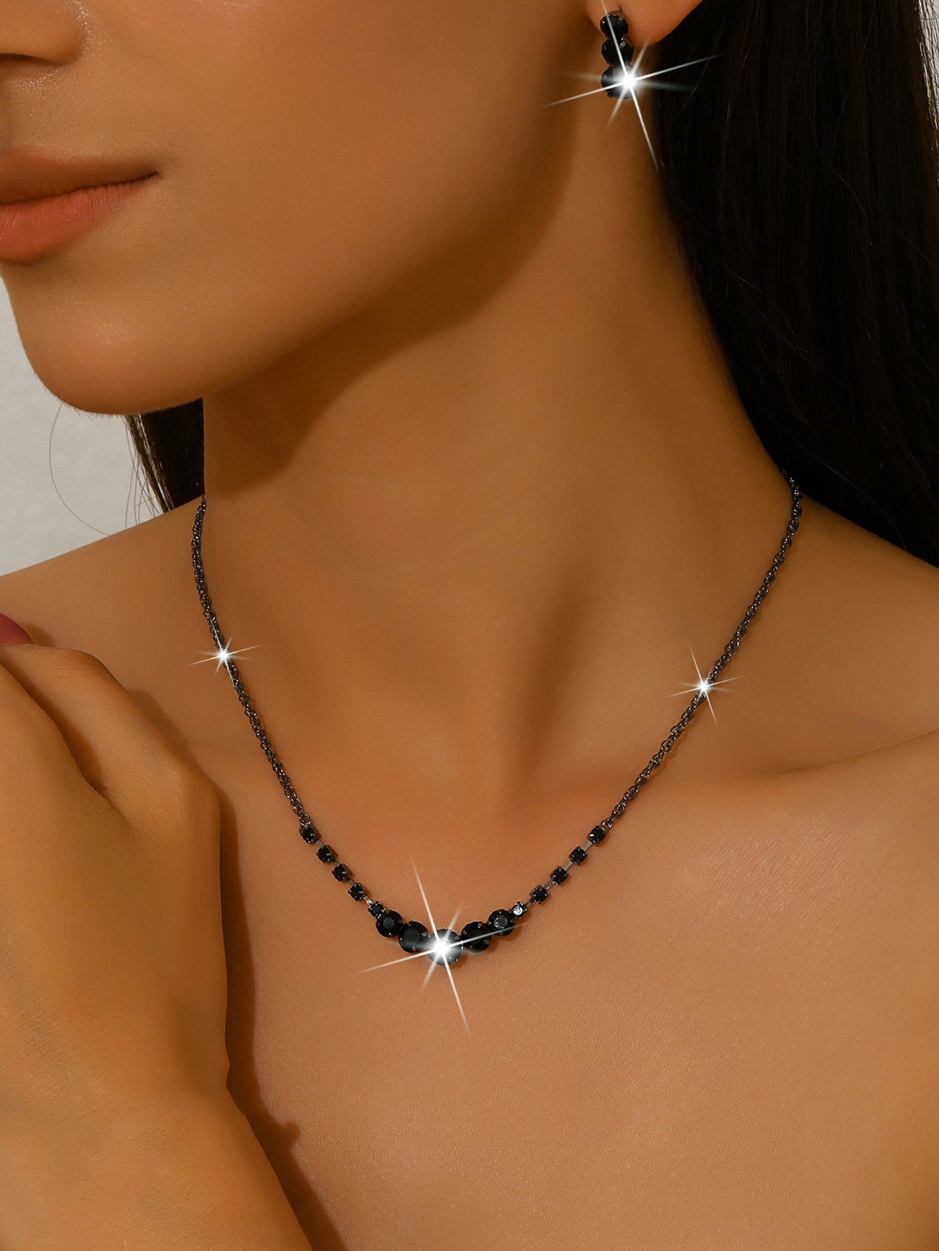 Simple Rhinestone Geometric Fashion Daily Commuter Jewelry Set