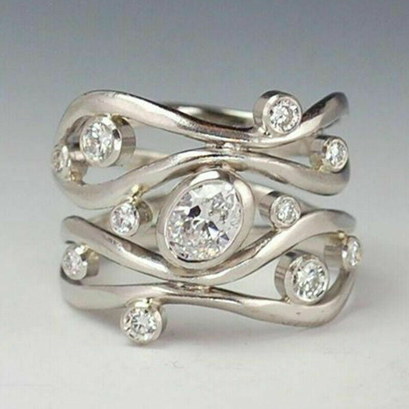 Fashion Alloy Hollow Geometry Pattern Female Ring