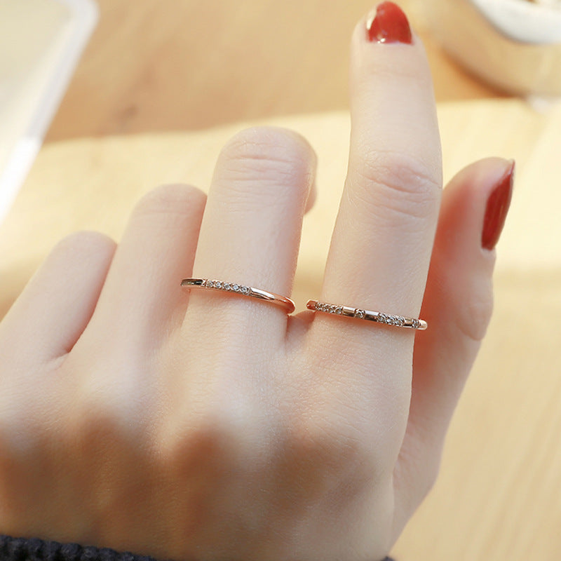 Hipster Light Luxury Design Lifetime Diamond Index Rings