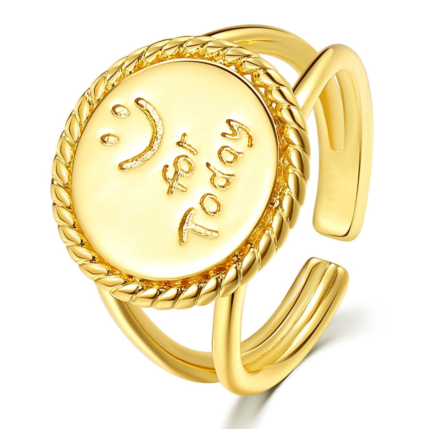 Open Letter Smiley Cross Love Surrounding Bamboo Joint Rings