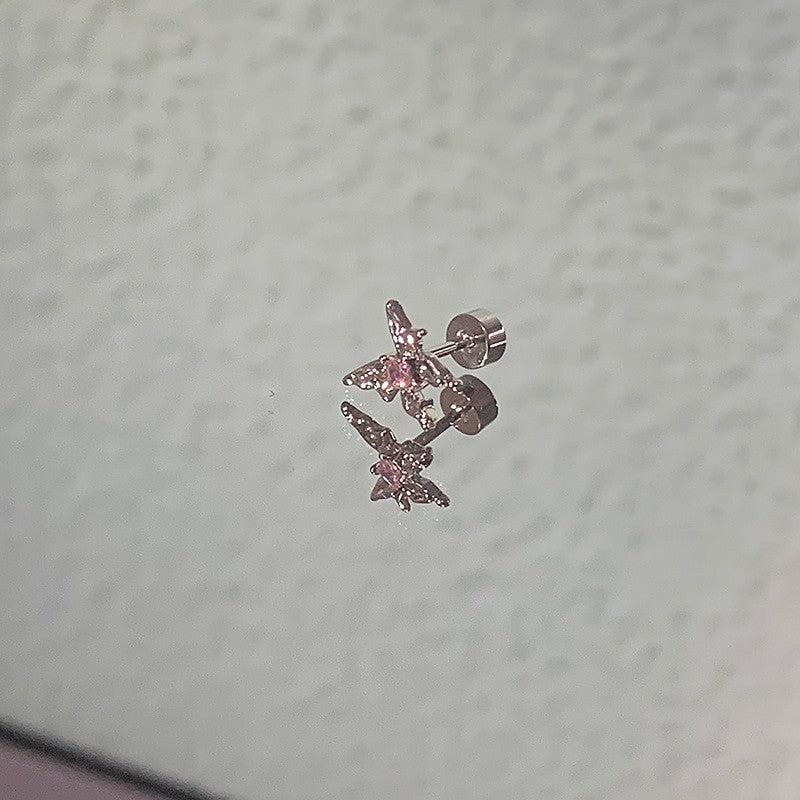 Titanium Steel Niche Super Flash Ear Bone Pin Small Earrings