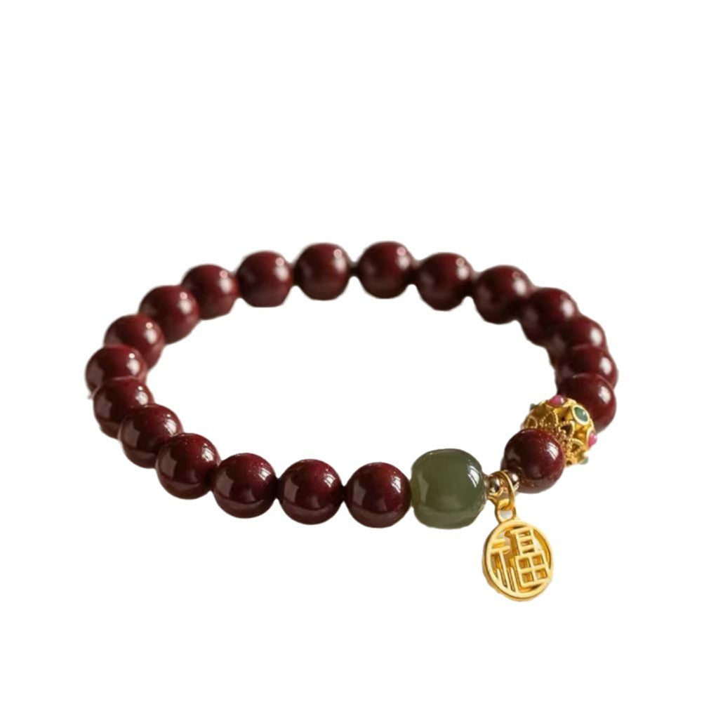 Purple Gold Sand Jade Original Cinnabar Bracelets