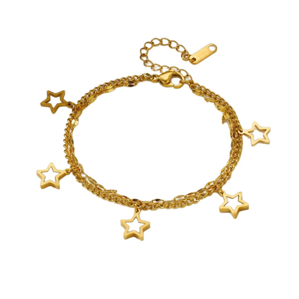 Women's Five-pointed Star Tassel Simple Graceful Stainless Anklets