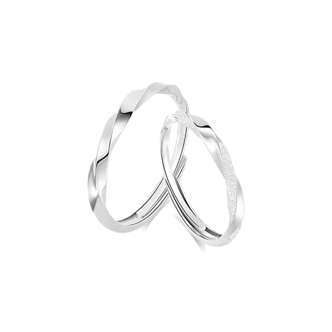Women's & Men's Mobius Pure Sier Couple Design For Rings