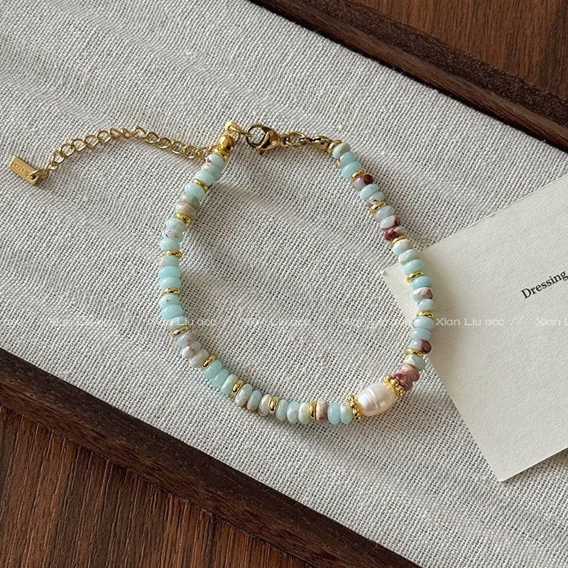 Pearl Stone Colorful Beaded Niche Retro Affordable Luxury Bracelets
