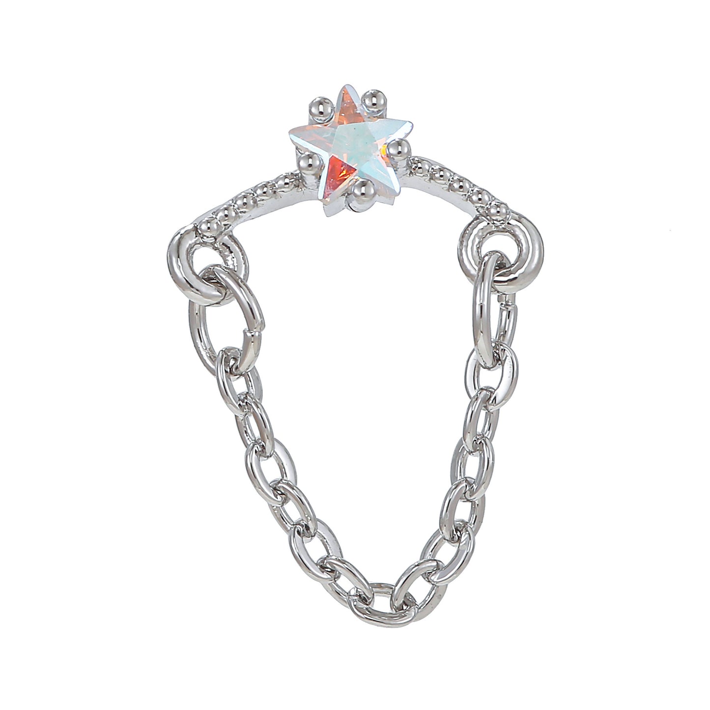 Rod Piercing Micro Inlaid Zircon Double Earrings