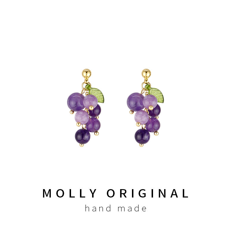 Fresh Female Ear Clip Sweet Temperament Purple Rings