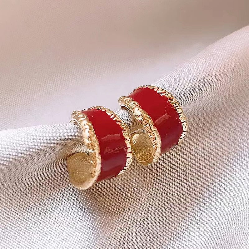 Simple Female Sier Light High-grade Small Ear Earrings