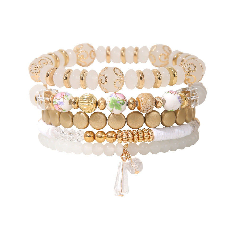 Bohemian Ceramic Printed Suit Sweet Cute Beads Bracelets